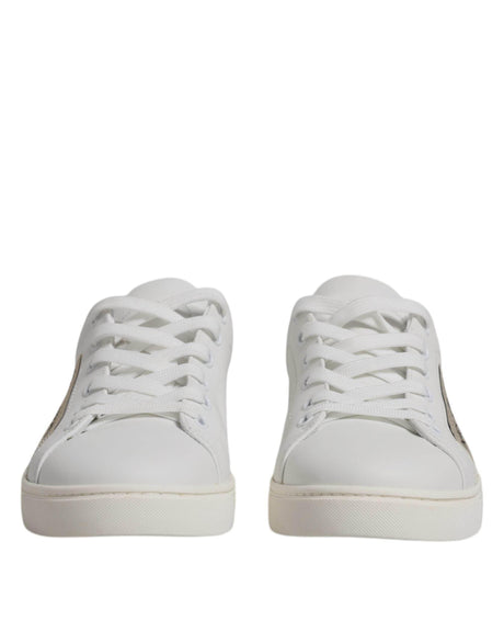 Dolce & Gabbana White London Calf Leather Sneakers Shoes - Hilstor