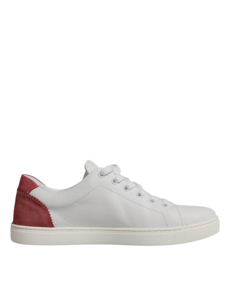 Dolce & Gabbana White London Calf Leather Sneakers Shoes - Hilstor