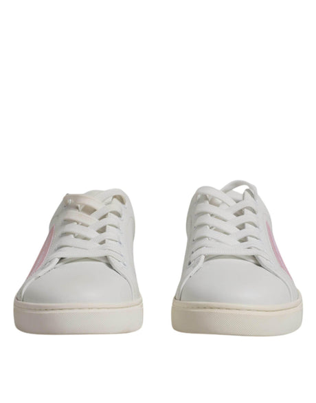 Dolce & Gabbana White Classic Calf Leather Sneakers Shoes - Hilstor