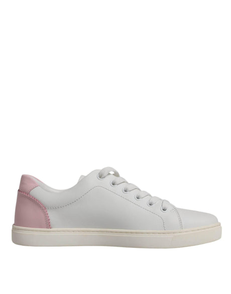 Dolce & Gabbana White Classic Calf Leather Sneakers Shoes - Hilstor