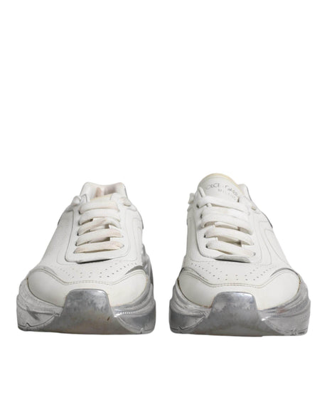 Dolce & Gabbana White Silver Daymaster Low Top Sneakers Shoes - Hilstor