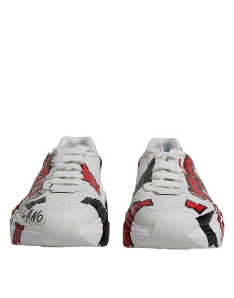 Dolce & Gabbana White Daymaster Hand Painted Sneakers Shoes - Hilstor
