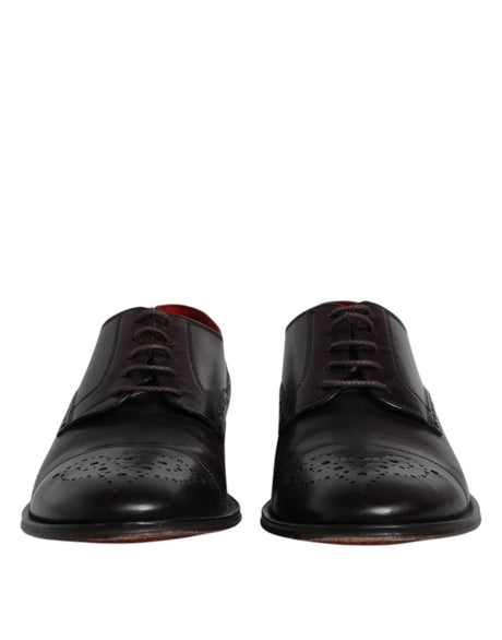 Dolce & Gabbana Black Calfskin Leather Derby Men Dress Shoes - Hilstor
