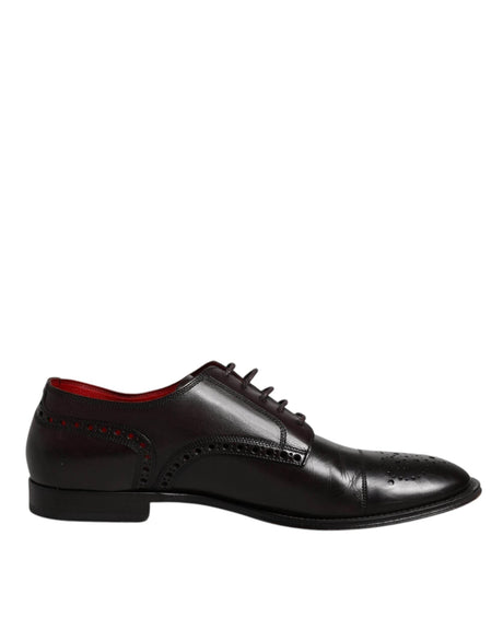 Dolce & Gabbana Black Calfskin Leather Derby Men Dress Shoes - Hilstor