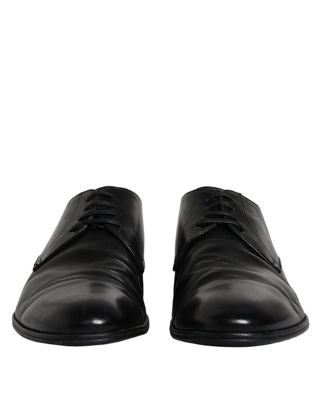 Dolce & Gabbana Black Patent Leather Derby Men Dress Shoes - Hilstor