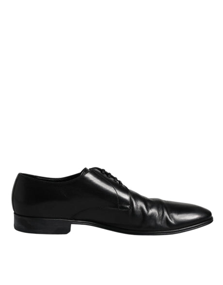 Dolce & Gabbana Black Patent Leather Derby Men Dress Shoes - Hilstor