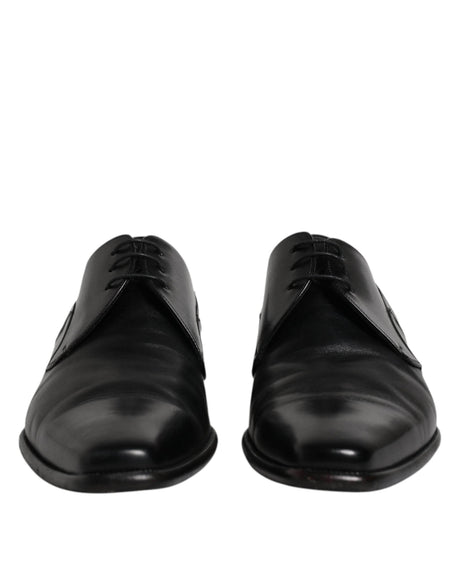 Dolce & Gabbana Black Leather Derby Men Formal Dress Shoes - Hilstor