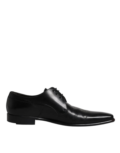 Dolce & Gabbana Black Leather Derby Men Formal Dress Shoes - Hilstor