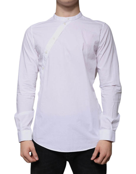 Dolce & Gabbana White Cotton Slim Fit MARTINI Dress Shirt - Hilstor