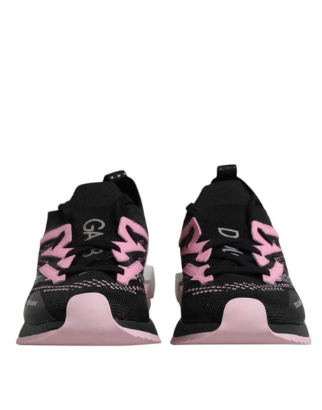 Dolce & Gabbana Black Pink SORRENTO Sport Stretch Sneakers Shoes - Hilstor
