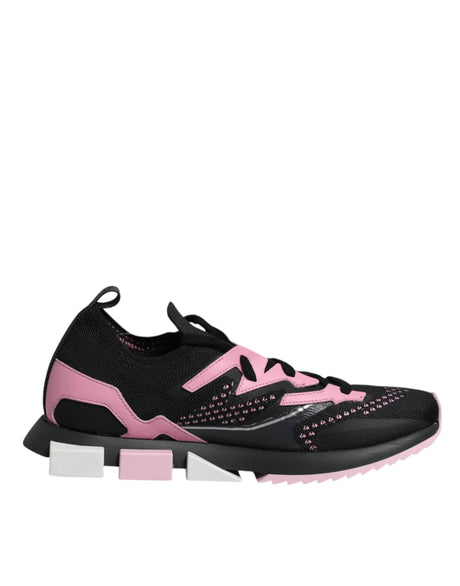 Dolce & Gabbana Black Pink SORRENTO Sport Stretch Sneakers Shoes - Hilstor