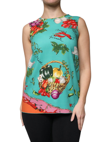 Dolce & Gabbana Multicolor Vegetables Sleeveless Tank Top - Hilstor