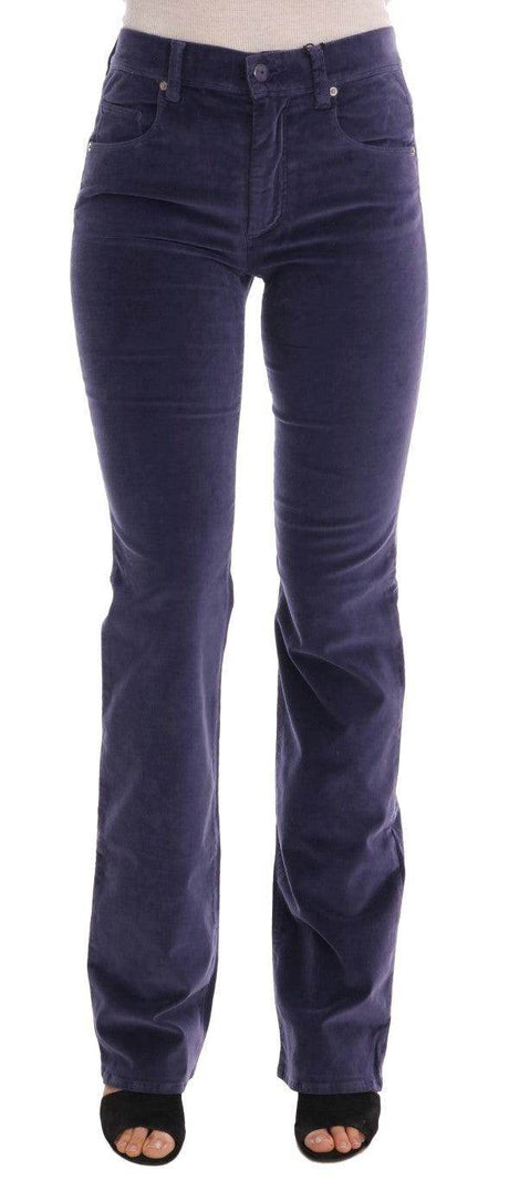 Ermanno Scervino Purple Corduroy Stretch Bootcut Pants - Hilstor