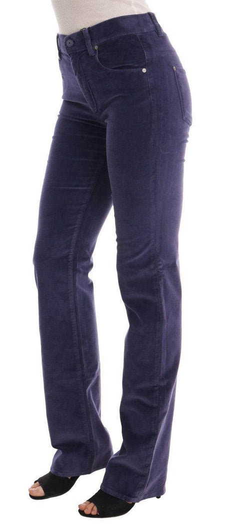 Ermanno Scervino Purple Corduroy Stretch Bootcut Pants - Hilstor