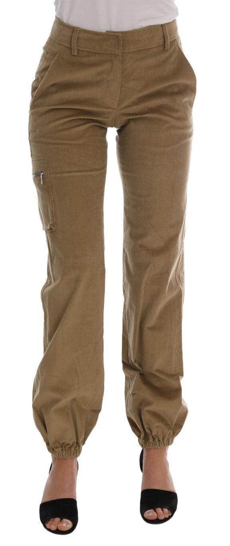 Ermanno Scervino Beige Cotton Corduroys Pants - Hilstor
