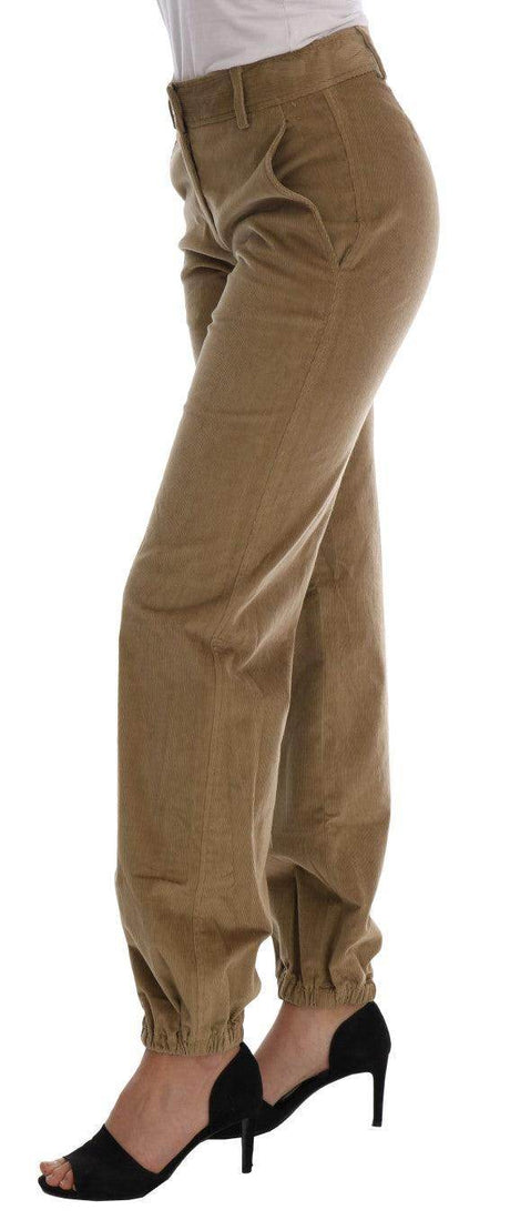 Ermanno Scervino Beige Cotton Corduroys Pants - Hilstor