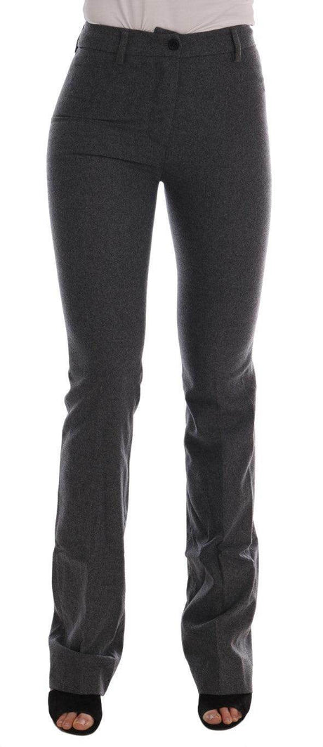 Ermanno Scervino Gray Wool Stretch Slim Pants - Hilstor