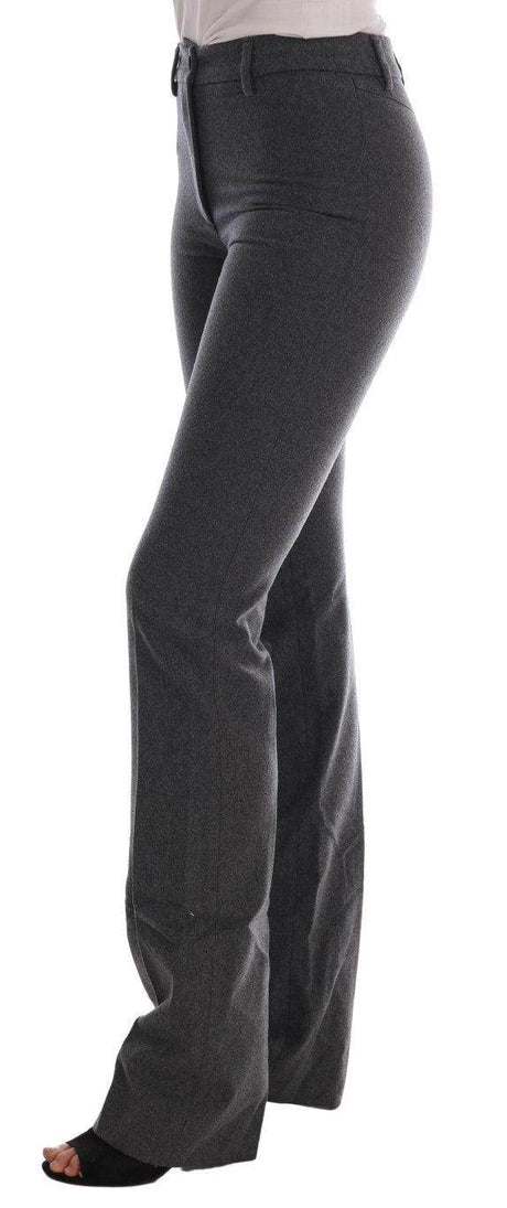 Ermanno Scervino Gray Wool Stretch Slim Pants - Hilstor