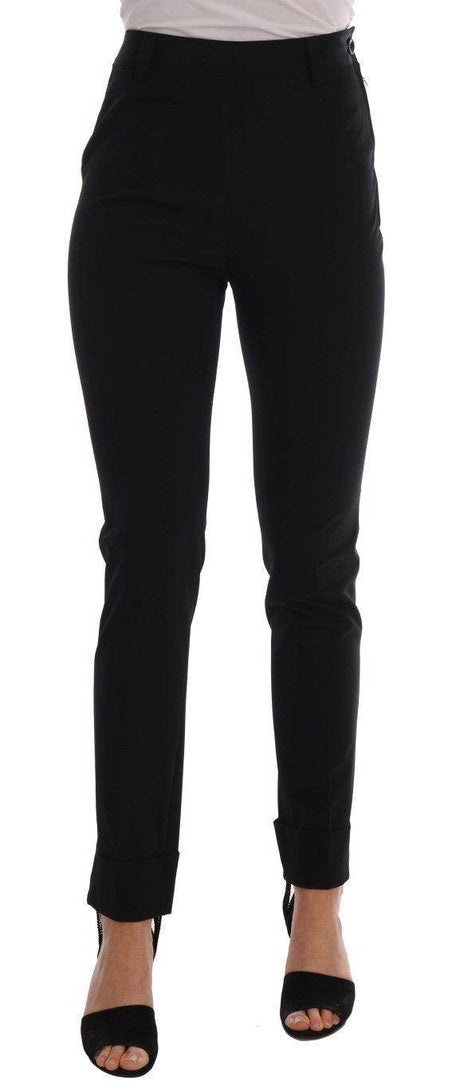 Ermanno Scervino Black Stretch Leggings Pants - Hilstor