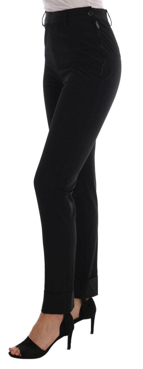 Ermanno Scervino Black Stretch Leggings Pants - Hilstor