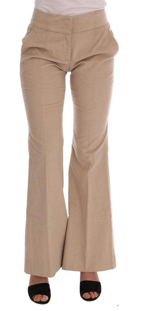 Ermanno Scervino Beige Cotton Bootcut Pants - Hilstor