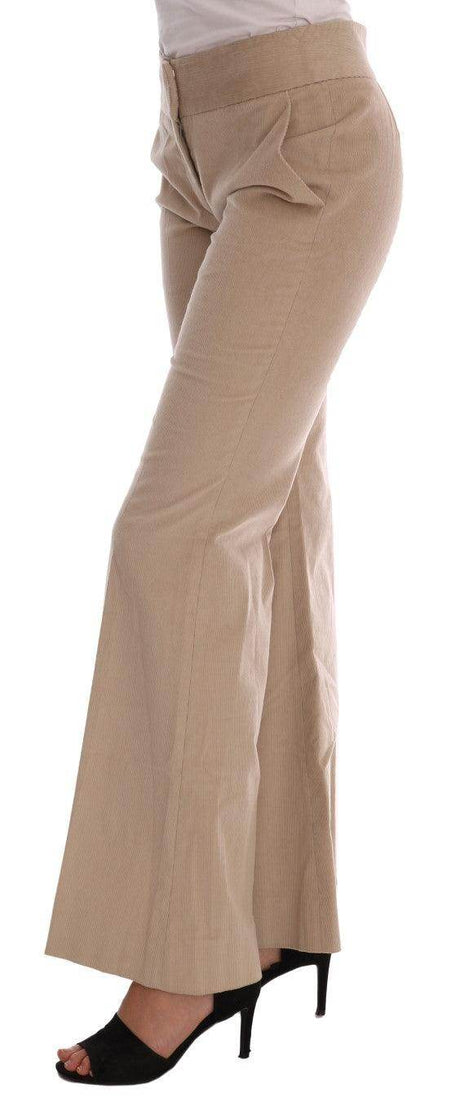 Ermanno Scervino Beige Cotton Bootcut Pants - Hilstor