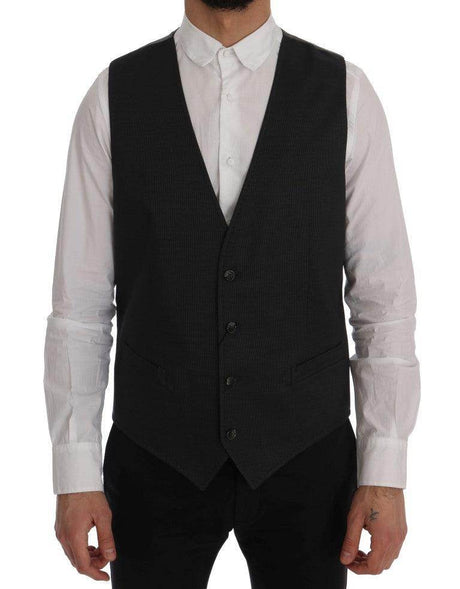 Dolce & Gabbana Gray STAFF Cotton Rayon Vest - Hilstor
