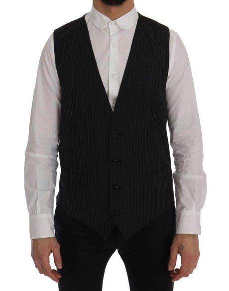 Dolce & Gabbana Gray Wool Stretch Vest - Hilstor