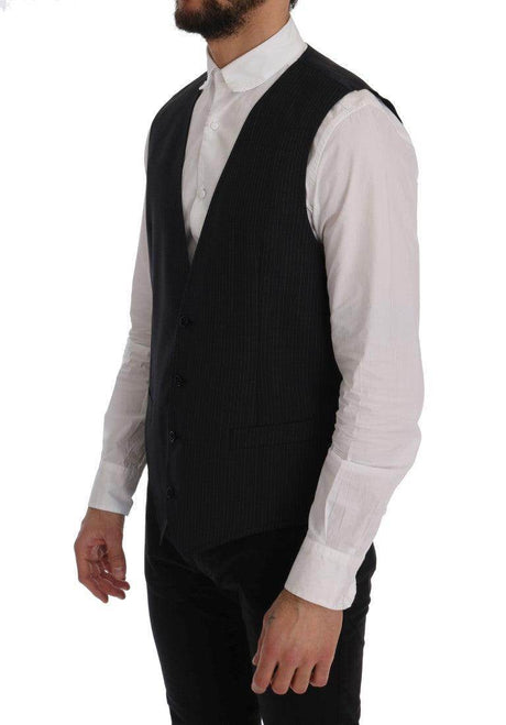 Dolce & Gabbana Gray Wool Stretch Vest - Hilstor