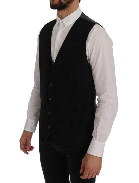Dolce & Gabbana Black STAFF Cotton Rayon Vest - Hilstor