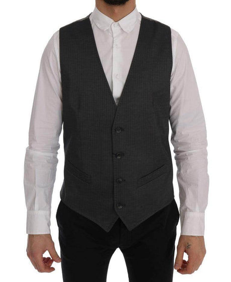 Dolce & Gabbana Gray STAFF Cotton Rayon Vest - Hilstor