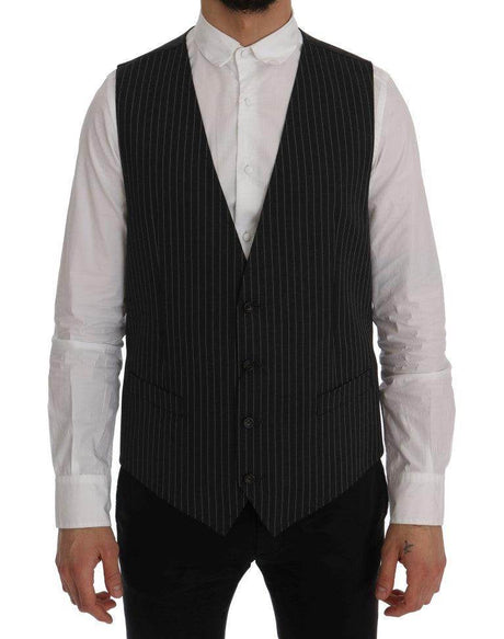 Dolce & Gabbana Gray Wool Stretch Vest - Hilstor