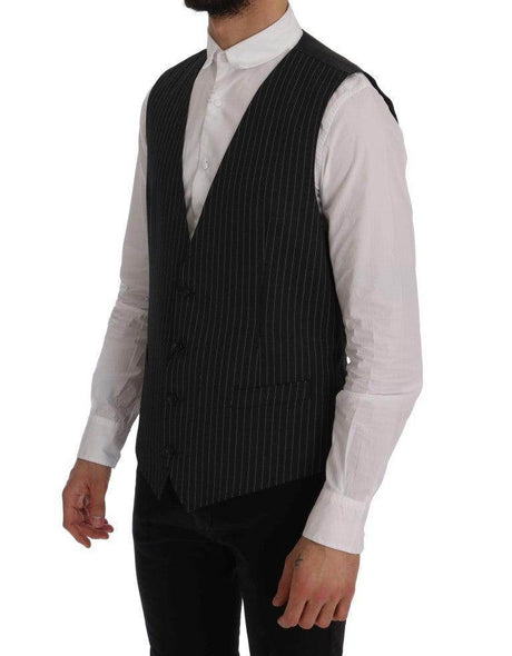 Dolce & Gabbana Gray Wool Stretch Vest - Hilstor