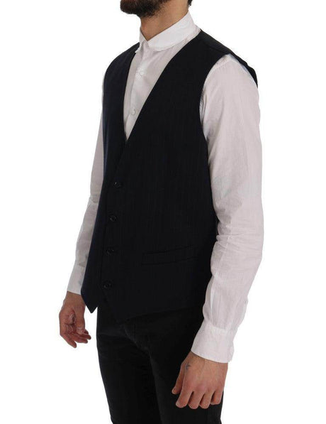 Dolce & Gabbana Blue STAFF Wool Stretch Vest - Hilstor