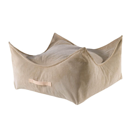 MeowBaby® Pouffe For Children, Square Corduroy – Sand, Made in Europe, Washable & Durable, 60cm Kids' Play Pouf - Hilstor