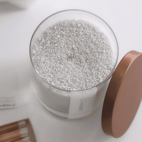 Mango Lime Powdered Candle in Glass by Candledust - 160g, Sweet & Smoky Scent with Rose Gold Lid | Handcrafted, Vegan-Friendly, EU made - Hilstor