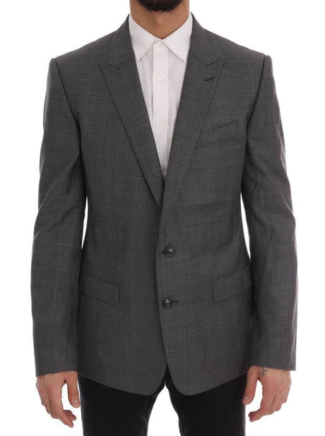 Dolce & Gabbana Gray Wool MARTINI Slim Blazer - Hilstor