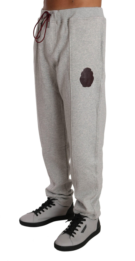 Billionaire Italian Couture Gray Cotton Sweater Pants Tracksuit - Hilstor