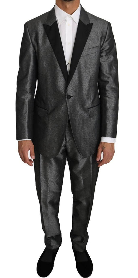 Dolce & Gabbana Gray Patterned MARTINI 2 Piece Suit - Hilstor