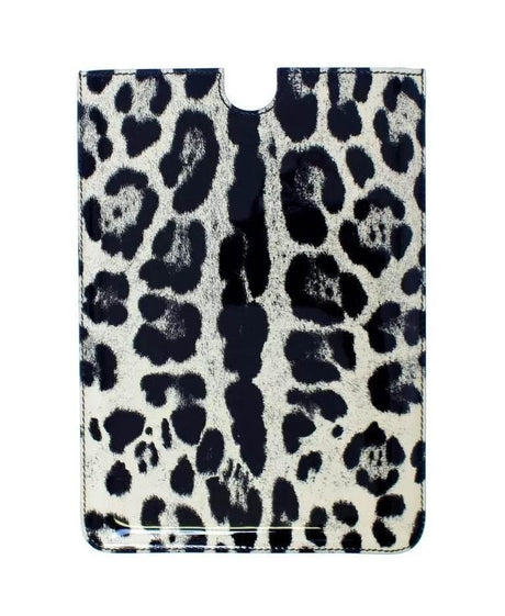Dolce & Gabbana White Leopard Pattern Leather eBook Cover Tablet Case - Hilstor