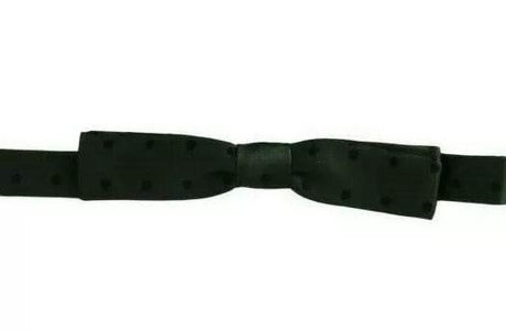 Dolce & Gabbana Green Dotted Silk Adjustable Neck Bow Tie - Hilstor