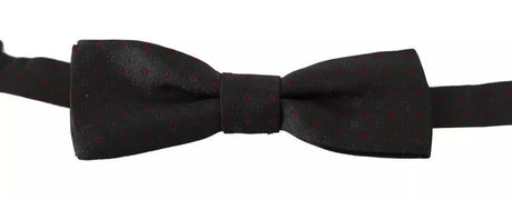 Dolce & Gabbana Gray Dotted Silk Adjustable Neck Bow Tie - Hilstor