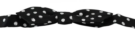 Dolce & Gabbana Black Polka Dots Adjustable Neck Bow Tie - Hilstor