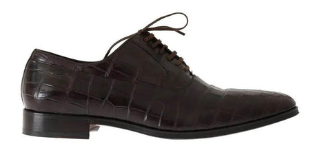 Dolce & Gabbana Brown Patterned Leather Dress Formal Shoes - Hilstor