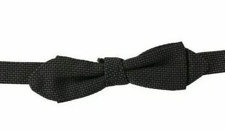 Dolce & Gabbana Gray Pattern Silk Adjustable Neck Bow Tie - Hilstor