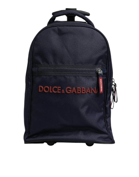 Dolce & Gabbana Blue Red Polyester Kids Back Pack Wheel Suitcase Bag - Hilstor