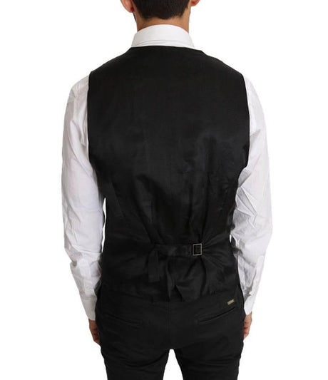 Dolce & Gabbana Gray Solid 100% Wool Waistcoat Vest - Hilstor