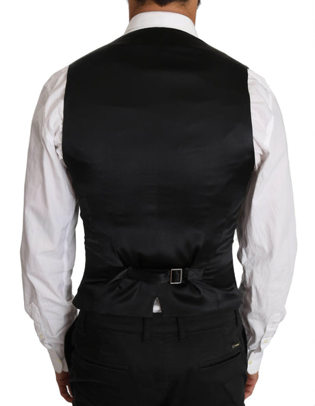 Dolce & Gabbana Gray Wool Double Breasted Waistcoat Vest - Hilstor