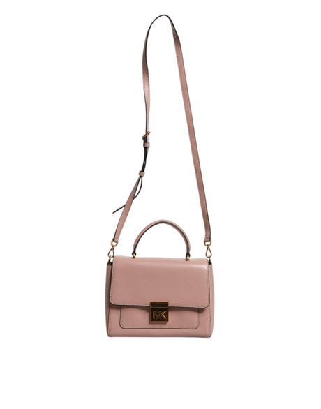 Michael Kors Pink Leather Logo Plaque Crossbody MINDY Satchel Bag - Hilstor