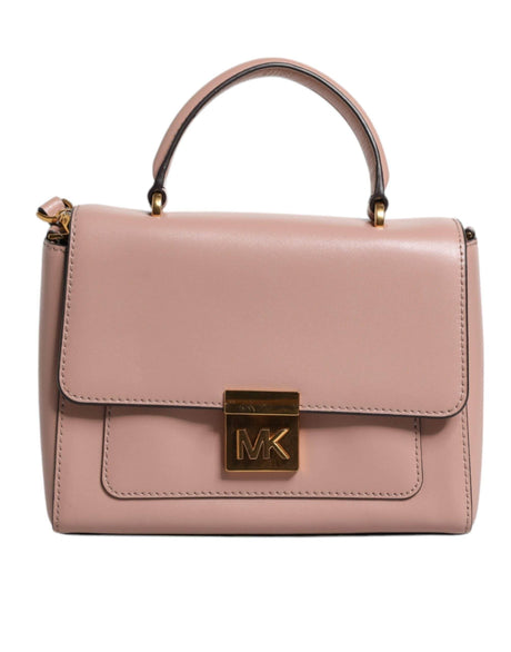 Michael Kors Pink Leather Logo Plaque Crossbody MINDY Satchel Bag - Hilstor